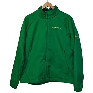 Columbia Oregon Ducks Softshell Jacket Womens XL Green Full Zip Fleece Lined